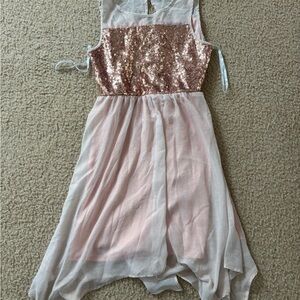 My Michelle Pink and Cream Dress